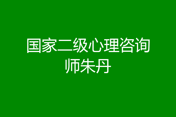 国家二级心理咨询师朱丹