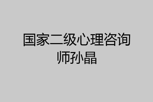 国家二级心理咨询师孙晶