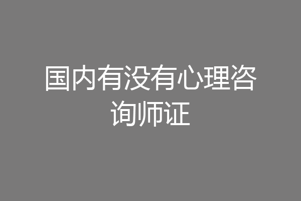 国内有没有心理咨询师证