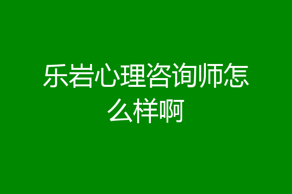 乐岩心理咨询师怎么样啊
