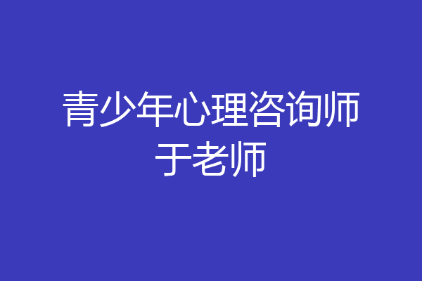 青少年心理咨询师于老师