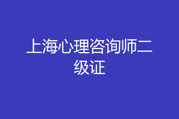 上海心理咨询师二级证