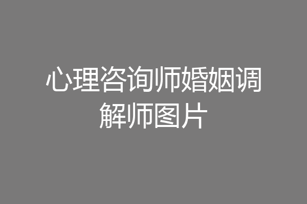 心理咨询师婚姻调解师图片