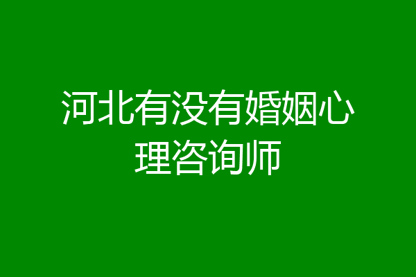 河北有没有婚姻心理咨询师