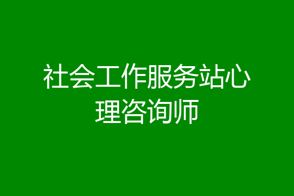 社会工作服务站心理咨询师