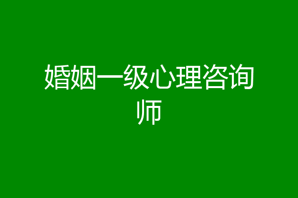 婚姻一级心理咨询师