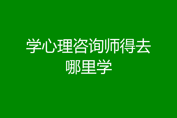 学心理咨询师得去哪里学