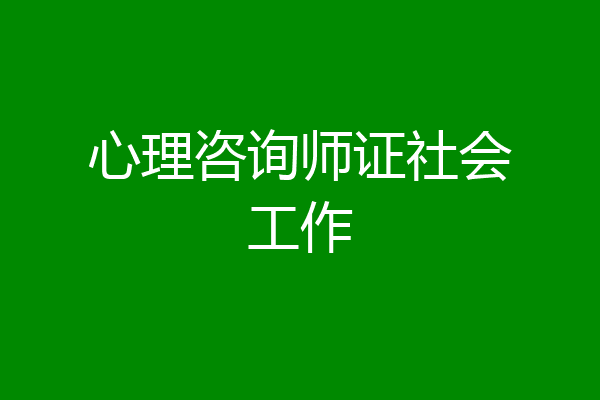 心理咨询师证社会工作