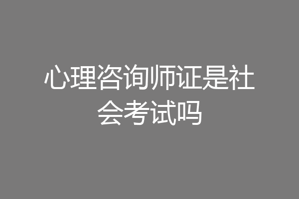 心理咨询师证是社会考试吗