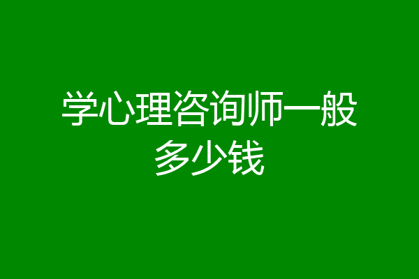 学心理咨询师一般多少钱