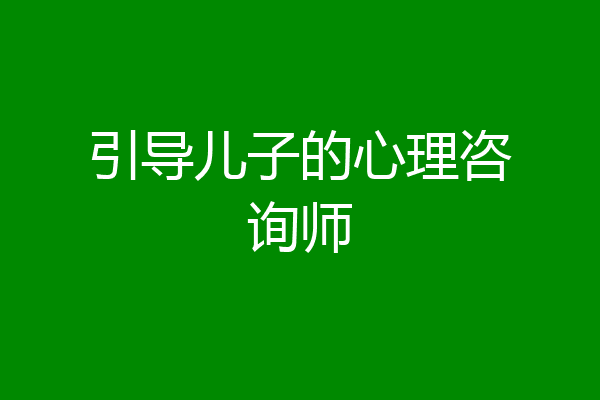 引导儿子的心理咨询师