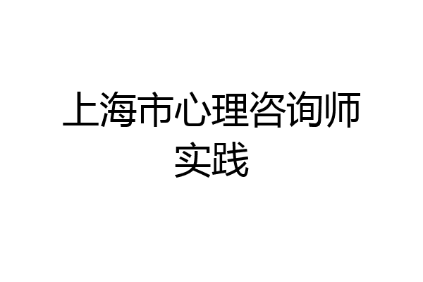 上海市心理咨询师实践