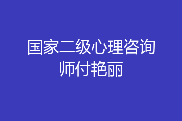 国家二级心理咨询师付艳丽