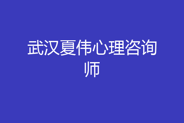 武汉夏伟心理咨询师