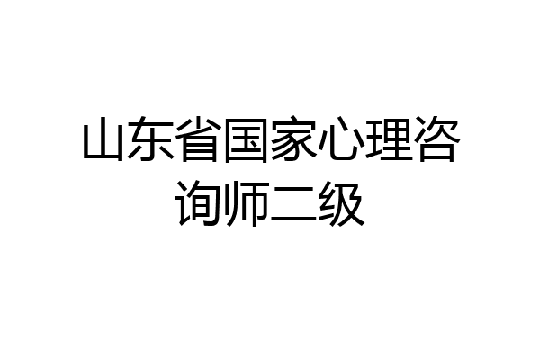 山东省国家心理咨询师二级