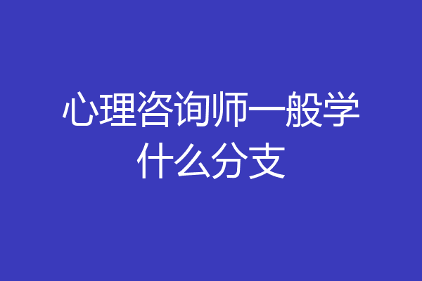 心理咨询师一般学什么分支
