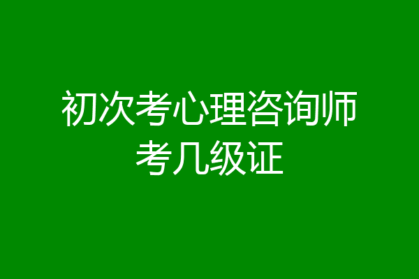 初次考心理咨询师考几级证