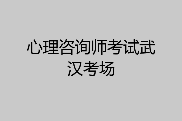 心理咨询师考试武汉考场
