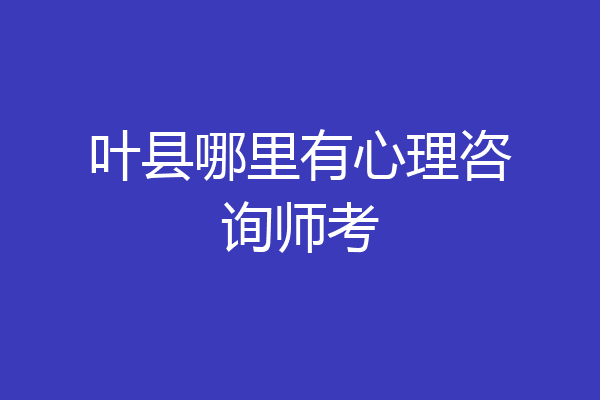 叶县哪里有心理咨询师考