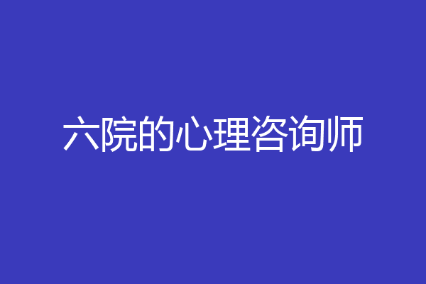 六院的心理咨询师