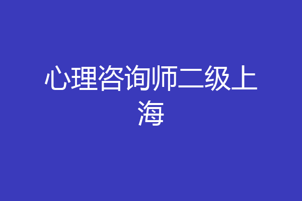 心理咨询师二级上海
