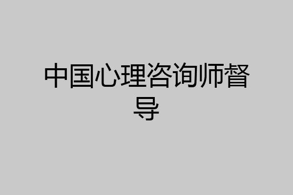 中国心理咨询师督导