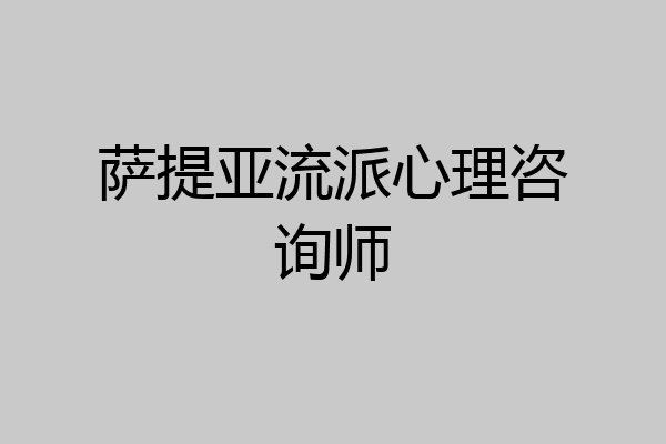 萨提亚流派心理咨询师