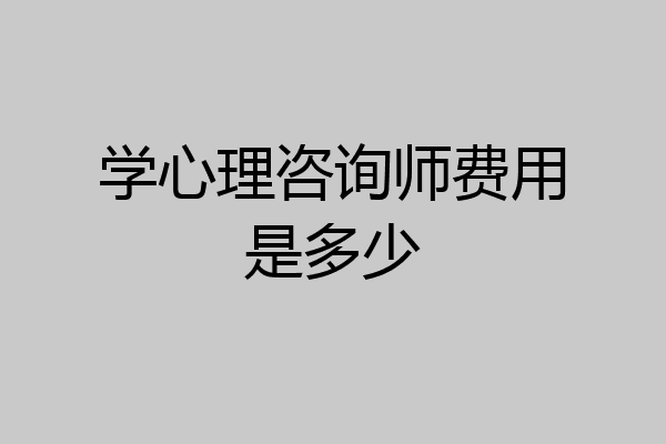 学心理咨询师费用是多少