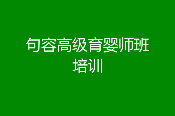 句容高级育婴师班培训