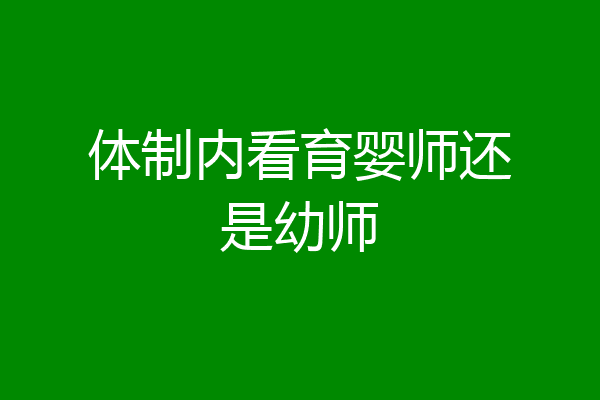 体制内看育婴师还是幼师