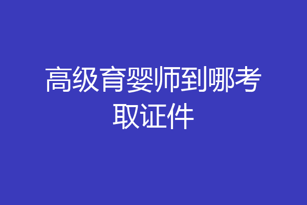 高级育婴师到哪考取证件