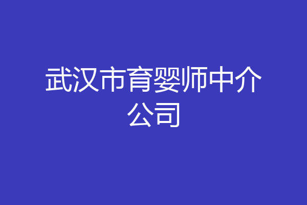 武汉市育婴师中介公司