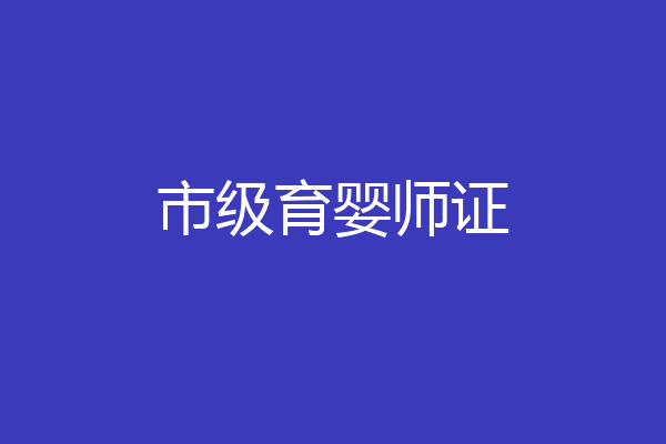 市级育婴师证