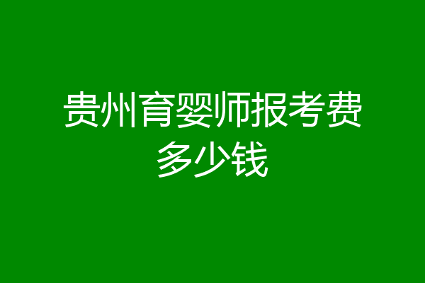 贵州育婴师报考费多少钱
