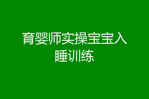 育婴师实操宝宝入睡训练