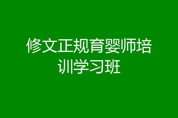修文正规育婴师培训学习班