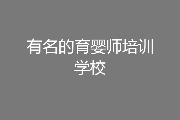 有名的育婴师培训学校