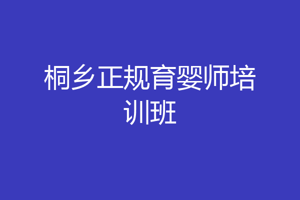 桐乡正规育婴师培训班