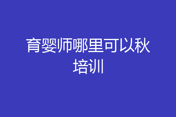 育婴师哪里可以秋培训