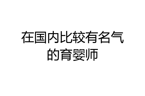 在国内比较有名气的育婴师