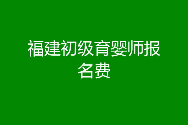 福建初级育婴师报名费