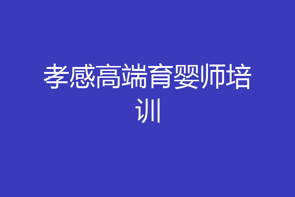 孝感高端育婴师培训