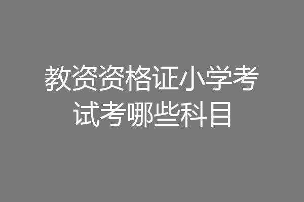 教资资格证小学考试考哪些科目