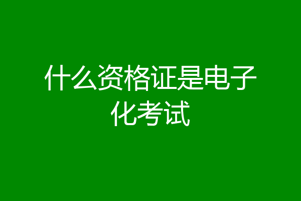 什么资格证是电子化考试