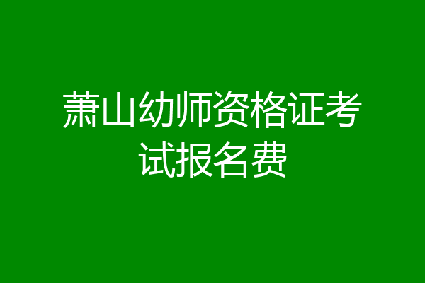 萧山幼师资格证考试报名费