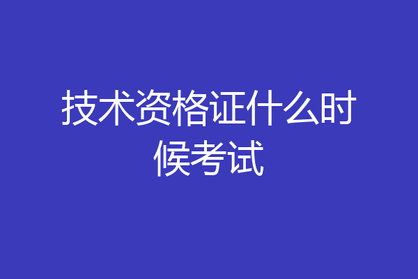 技术资格证什么时候考试