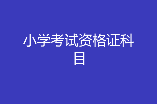 小学考试资格证科目
