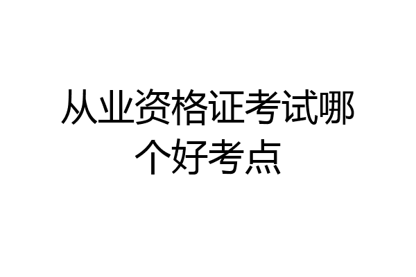 从业资格证考试哪个好考点