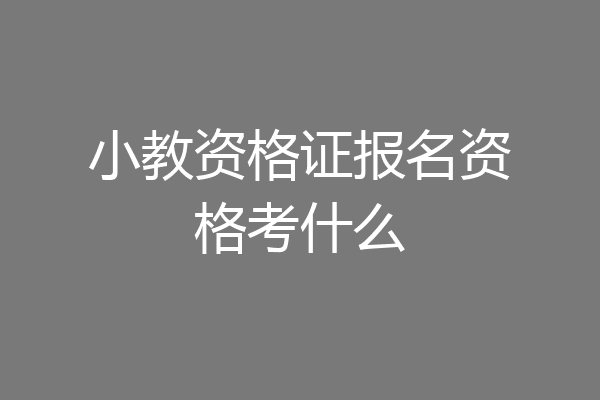 小教资格证报名资格考什么