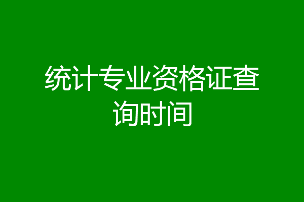 统计专业资格证查询时间